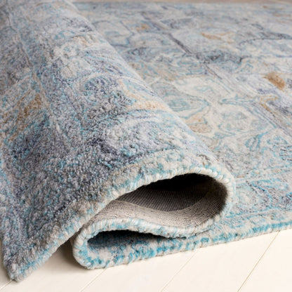 Anatolia Distressed Medallion Hand-Tufted Rug - Turquoise / Grey