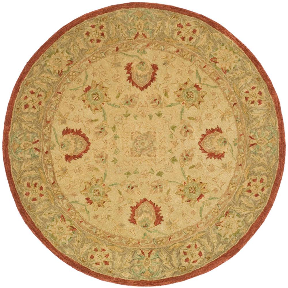 ANATOLIA, BEIGE / RUST, 4' X 4' Round, Area Rug