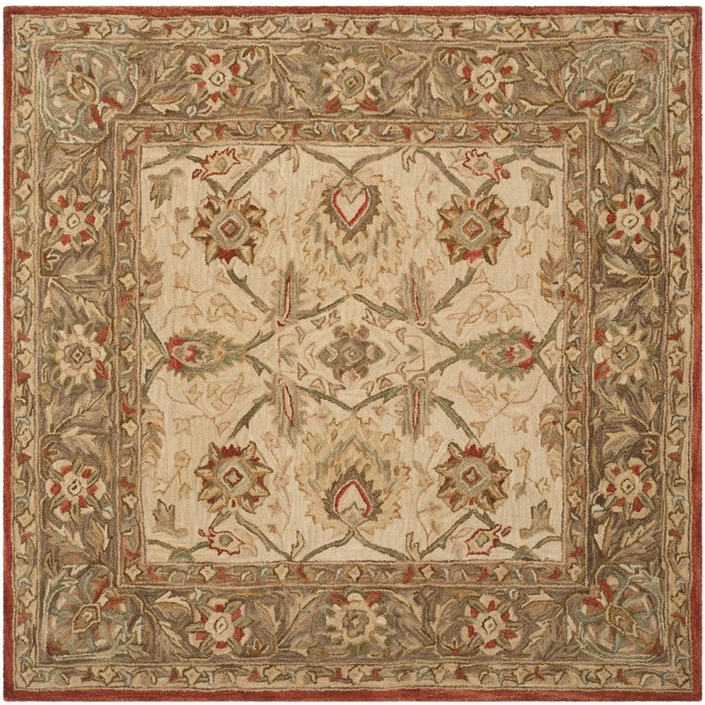 ANATOLIA, BEIGE / RUST, 6' X 6' Square, Area Rug