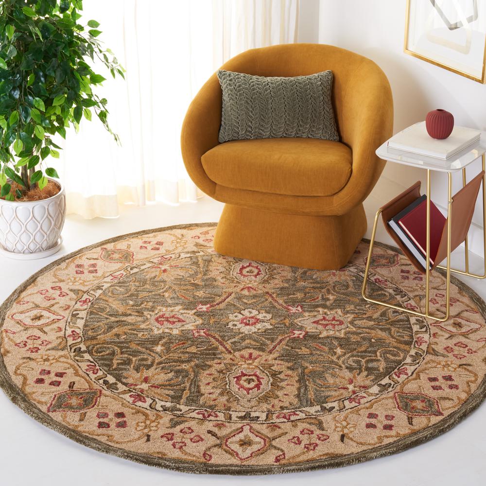 ANATOLIA, BROWN / IVORY, 6' X 6' Round, Area Rug, AN516A-6R