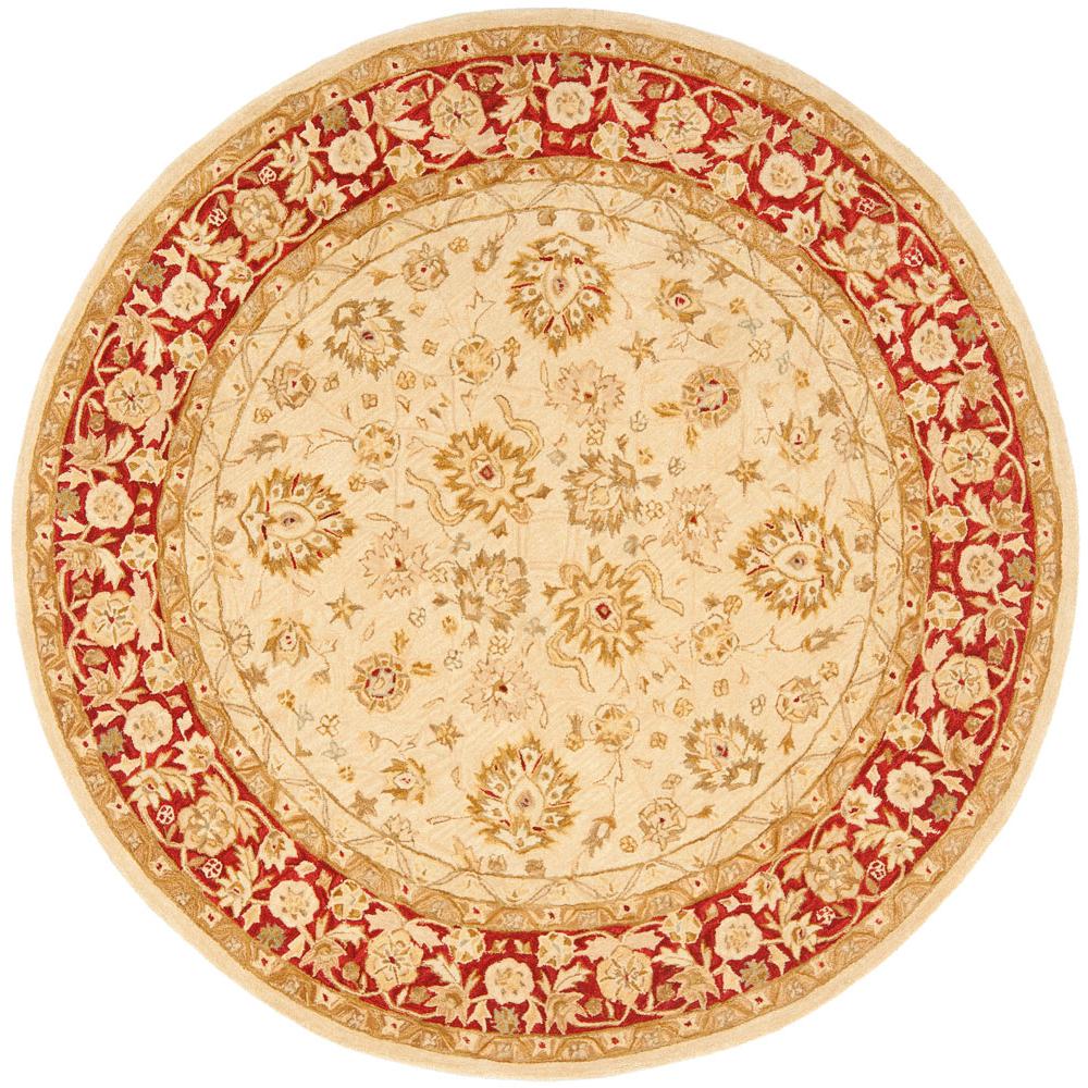 ANATOLIA, IVORY / RED, 8' X 8' Round, Area Rug, AN522C-8R