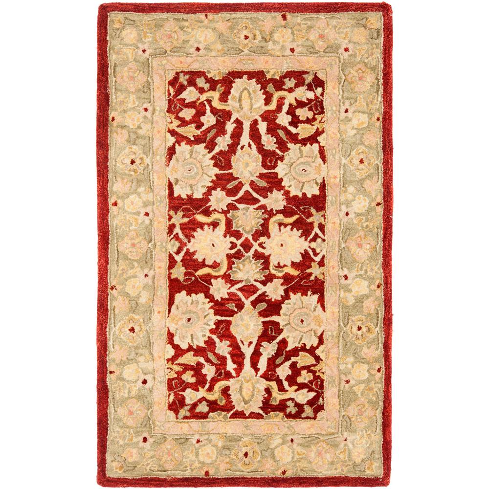 ANATOLIA, RED / MOSS, 3' X 5', Area Rug