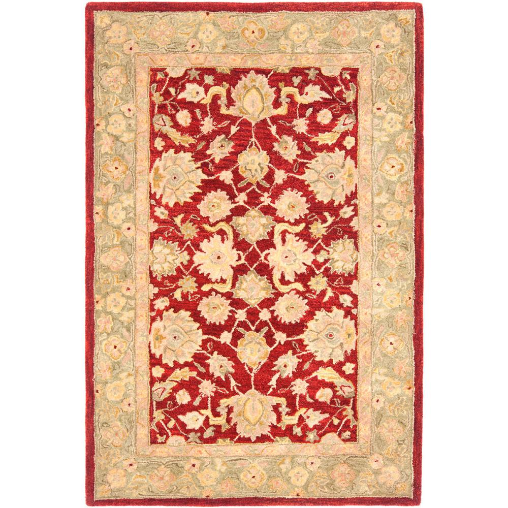 ANATOLIA, RED / MOSS, 4' X 6', Area Rug