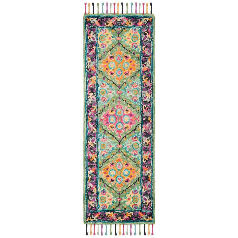 ASPEN, LIGHT GREEN / BLACK, 2'-3" X 7', Area Rug