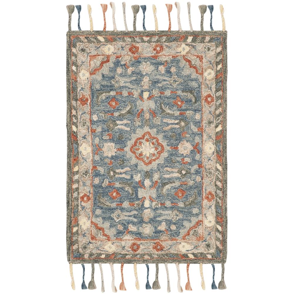 ASPEN, BLUE / RUST, 2' X 3', Area Rug, APN123A-2