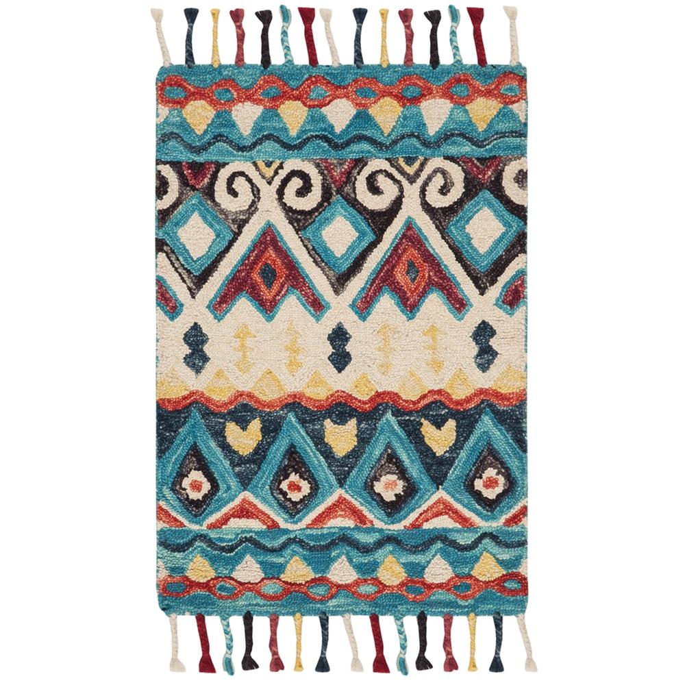 ASPEN, BLUE / RED, 2' X 3', Area Rug, APN137A-2