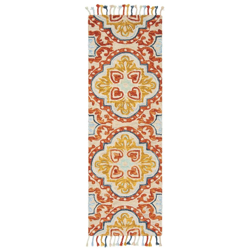 ASPEN, BEIGE / RUST, 2'-3" X 7', Area Rug