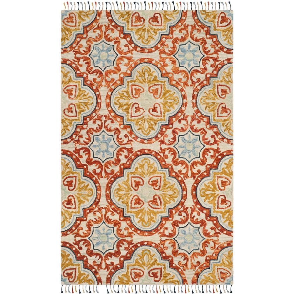 ASPEN, BEIGE / RUST, 5' X 8', Area Rug