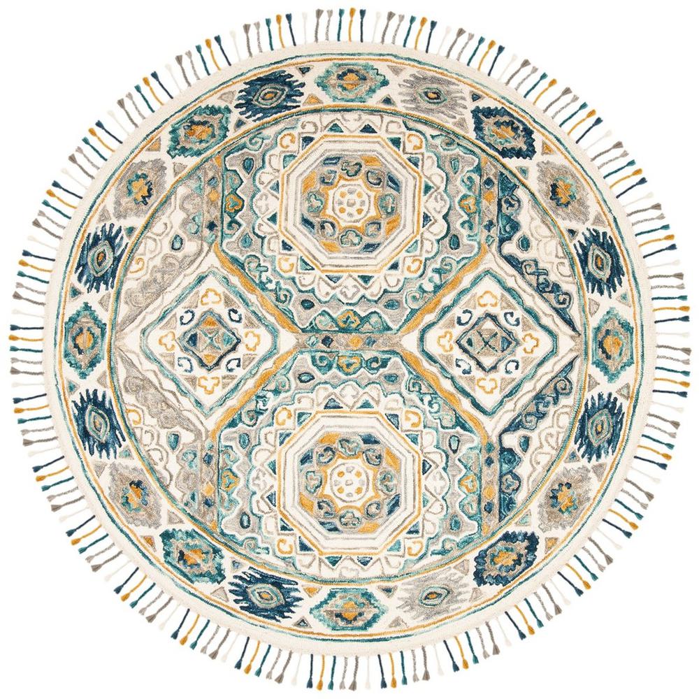 ASPEN, IVORY / CHARCOAL, 7' X 7' Round, Area Rug