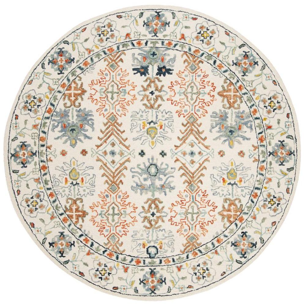 ASPEN, IVORY / BLUE, 7' X 7' Round, Area Rug, APN310A-7R