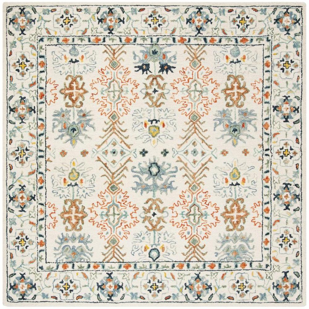 ASPEN, IVORY / BLUE, 7' X 7' Square, Area Rug, APN310A-7SQ