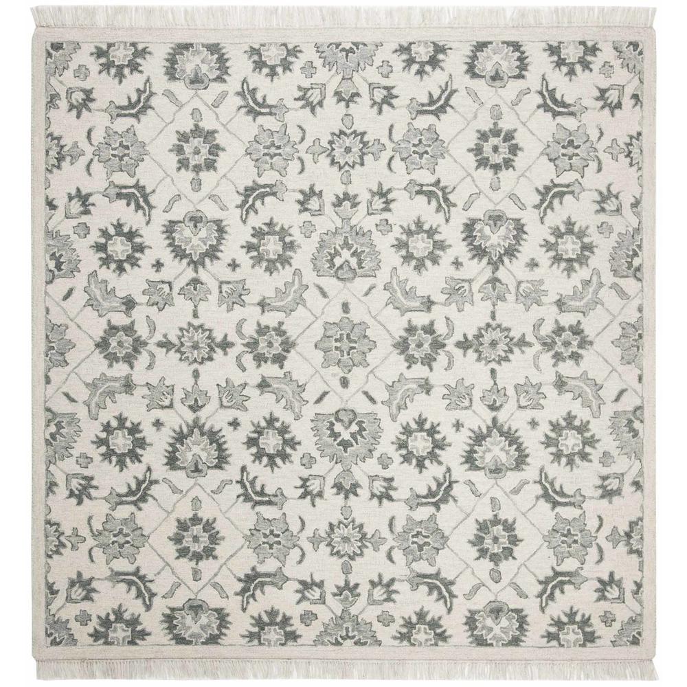 ASPEN, GREEN / GREY, 7' X 7' Square, Area Rug