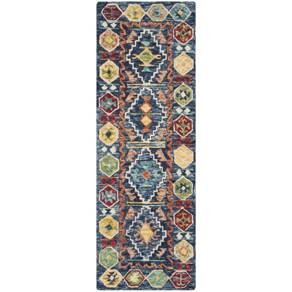 ASPEN, NAVY / GOLD, 2'-3" X 5', Area Rug