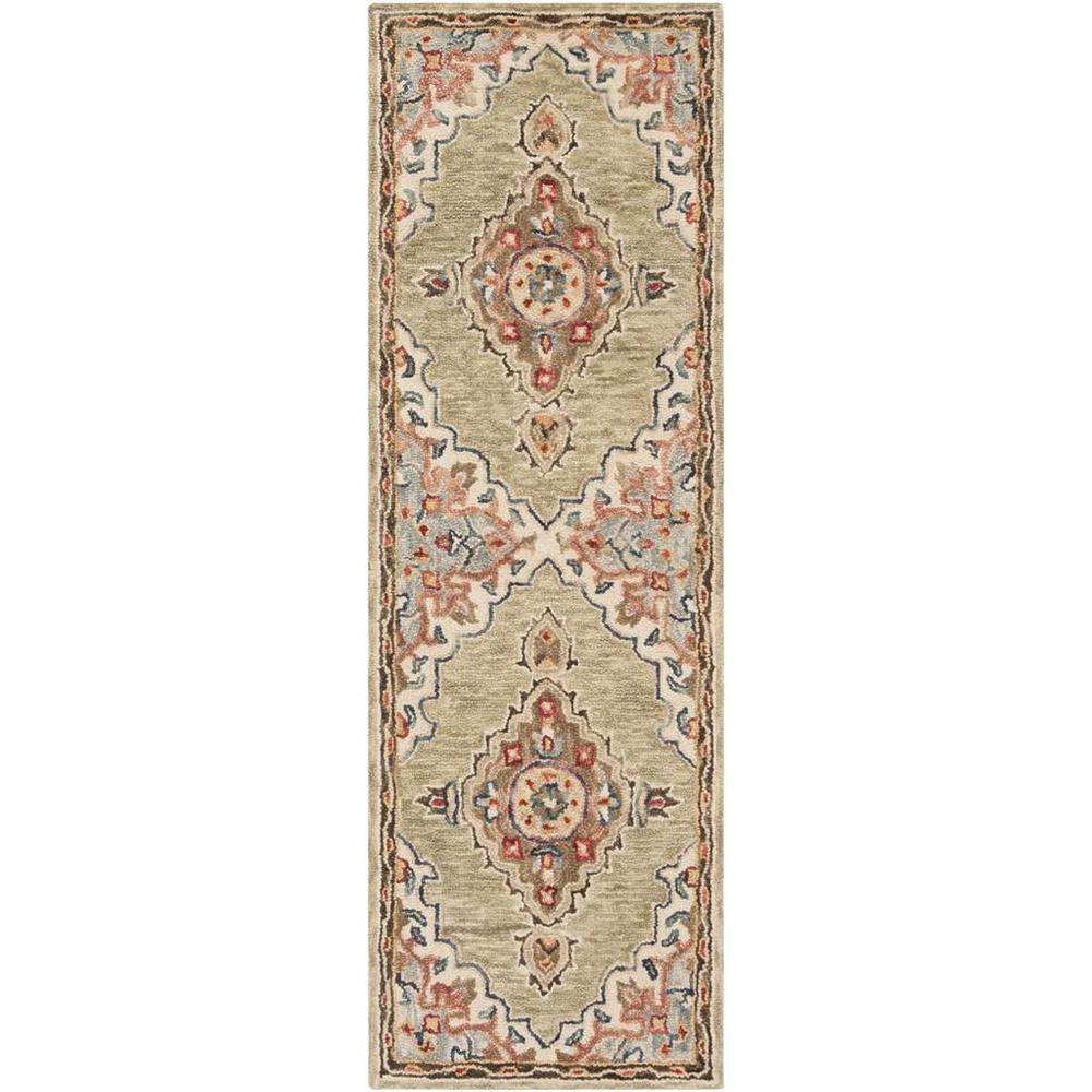 ASPEN, SAGE / BROWN, 2'-3" X 7', Area Rug