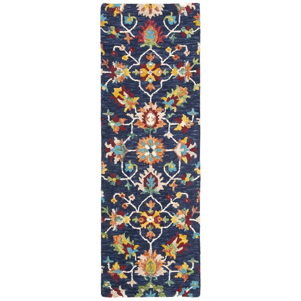 ASPEN, NAVY / RED, 2'-3" X 7', Area Rug