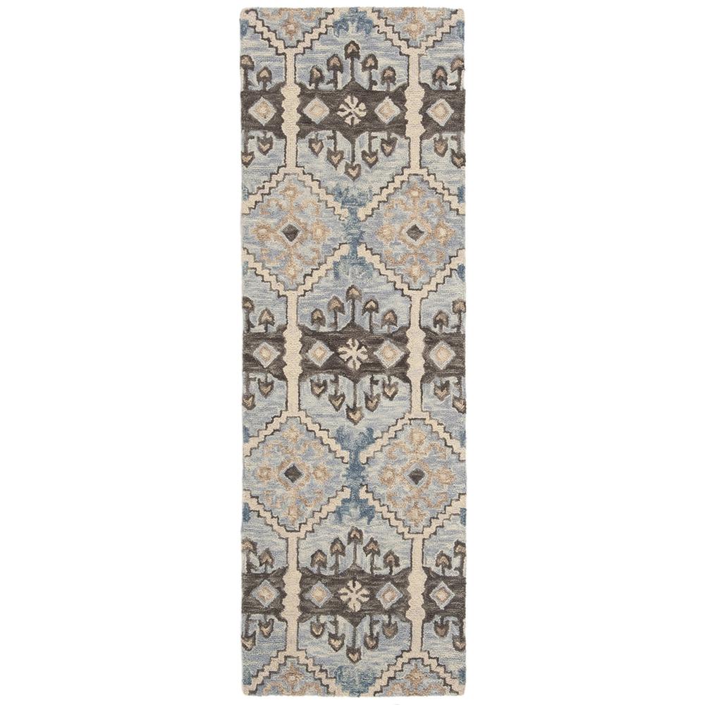 ASPEN, LIGHT BLUE / CREAM, 2'-3" X 7', Area Rug