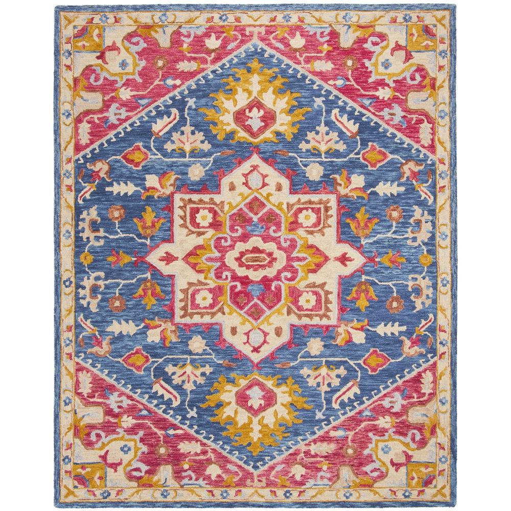 ASPEN, NAVY / FUCHSIA, 8' X 10', Area Rug