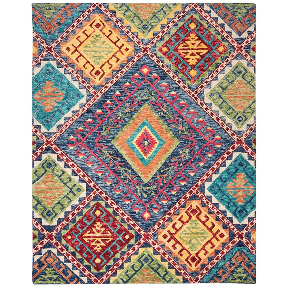 ASPEN, BLUE / MULTI, 8' X 10', Area Rug