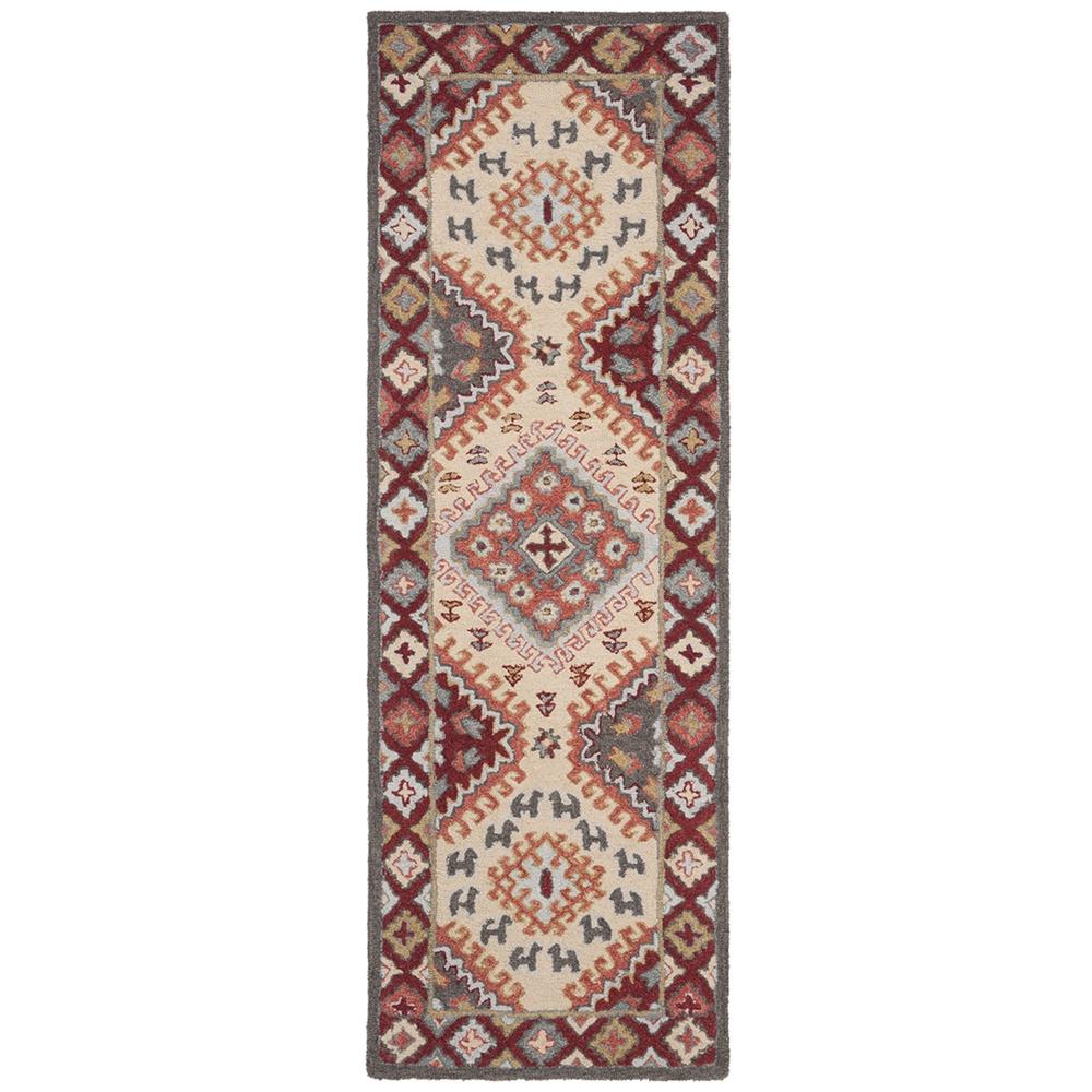 ASPEN, RED / IVORY, 2'-3" X 7', Area Rug