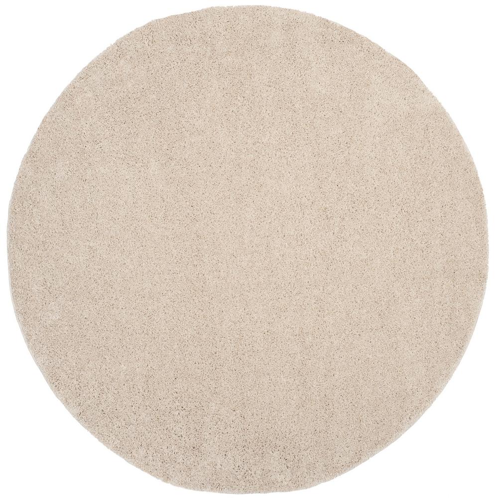 ARIZONA SHAG, BEIGE, 6'-7" X 6'-7" Round, Area Rug