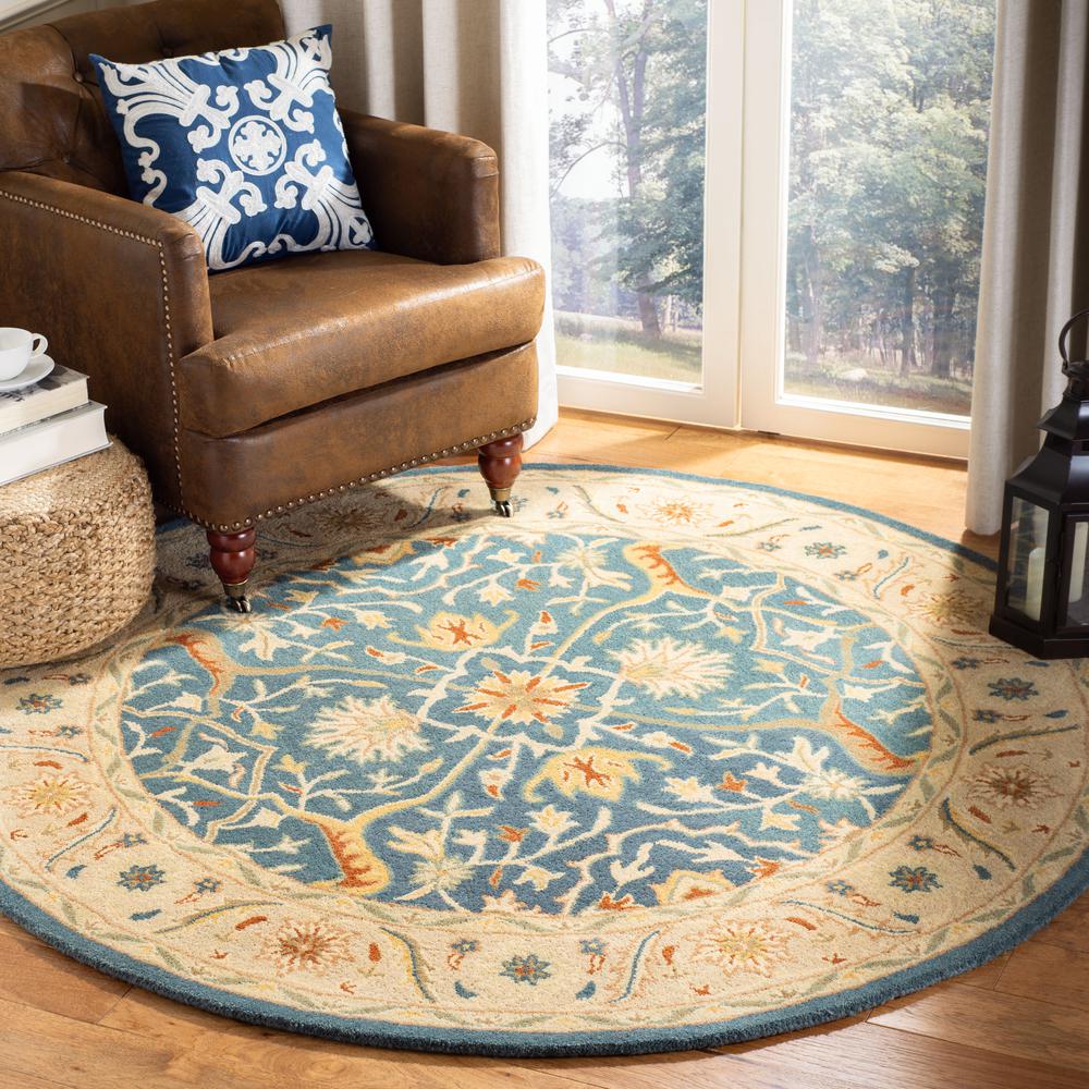 ANTIQUITY, BLUE, 6' X 6' Round, Area Rug, AT14E-6R