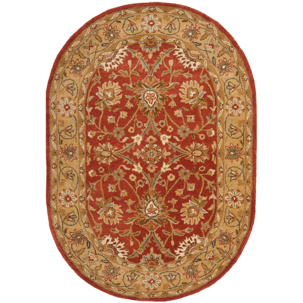 ANTIQUITY, RUST / GOLD, 4'-6" X 6'-6" Oval, Area Rug