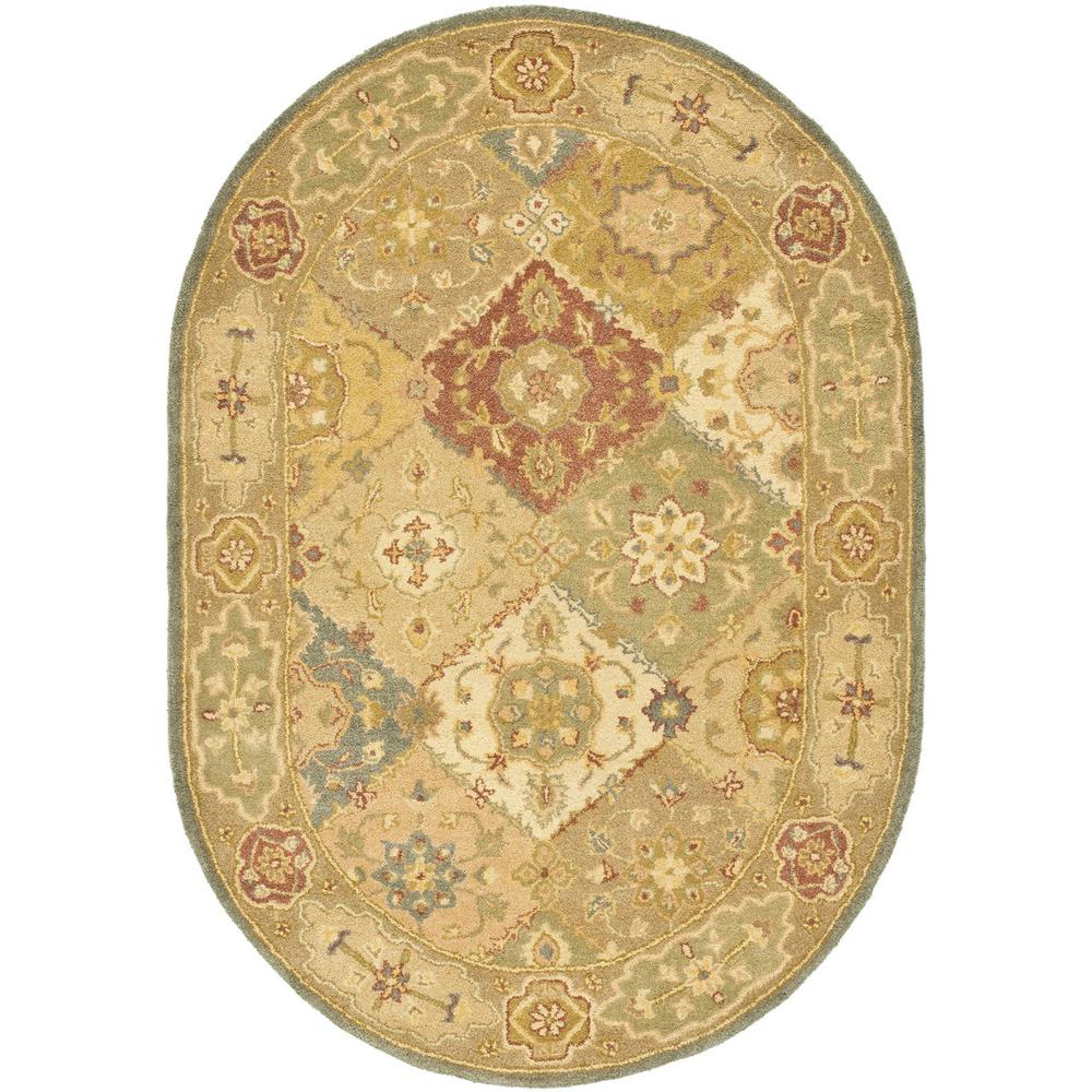 ANTIQUITY, MULTI / BEIGE, 4'-6" X 6'-6" Oval, Area Rug