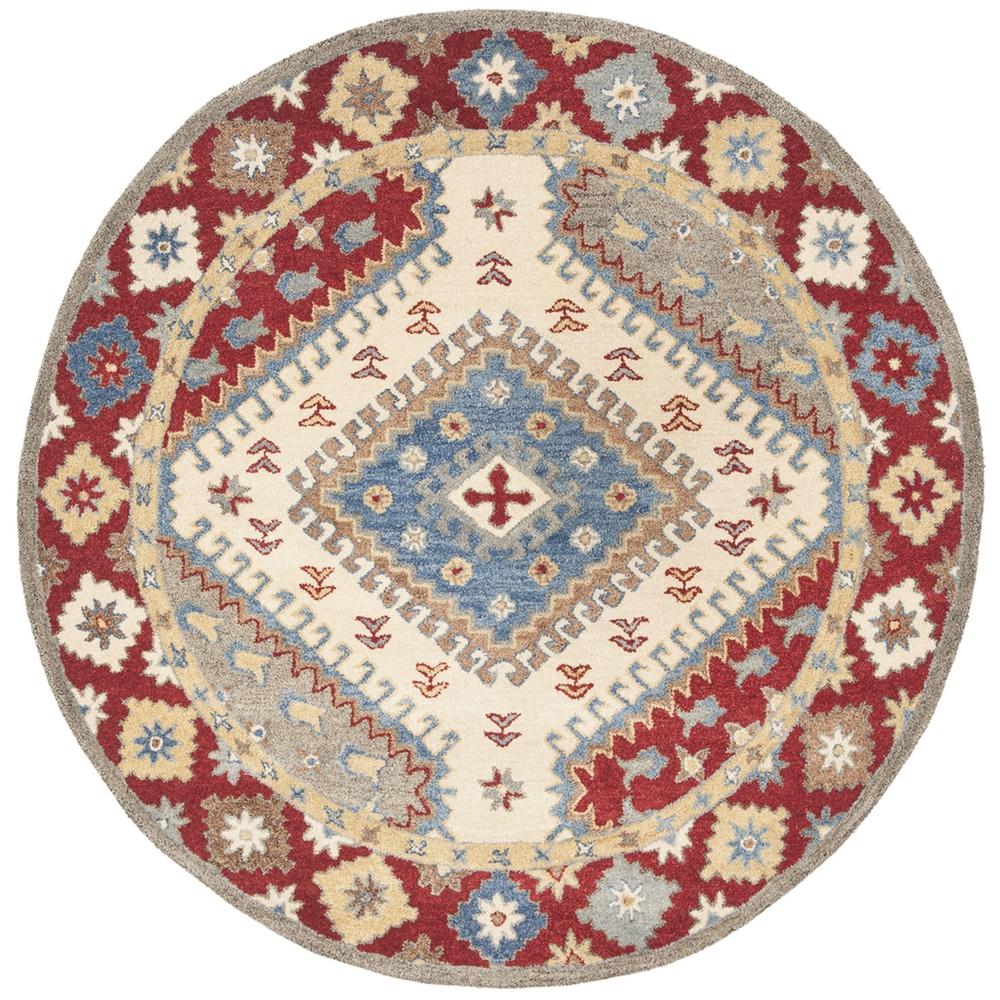 ANTIQUITY, RED / IVORY, 6' X 6' Round, Area Rug