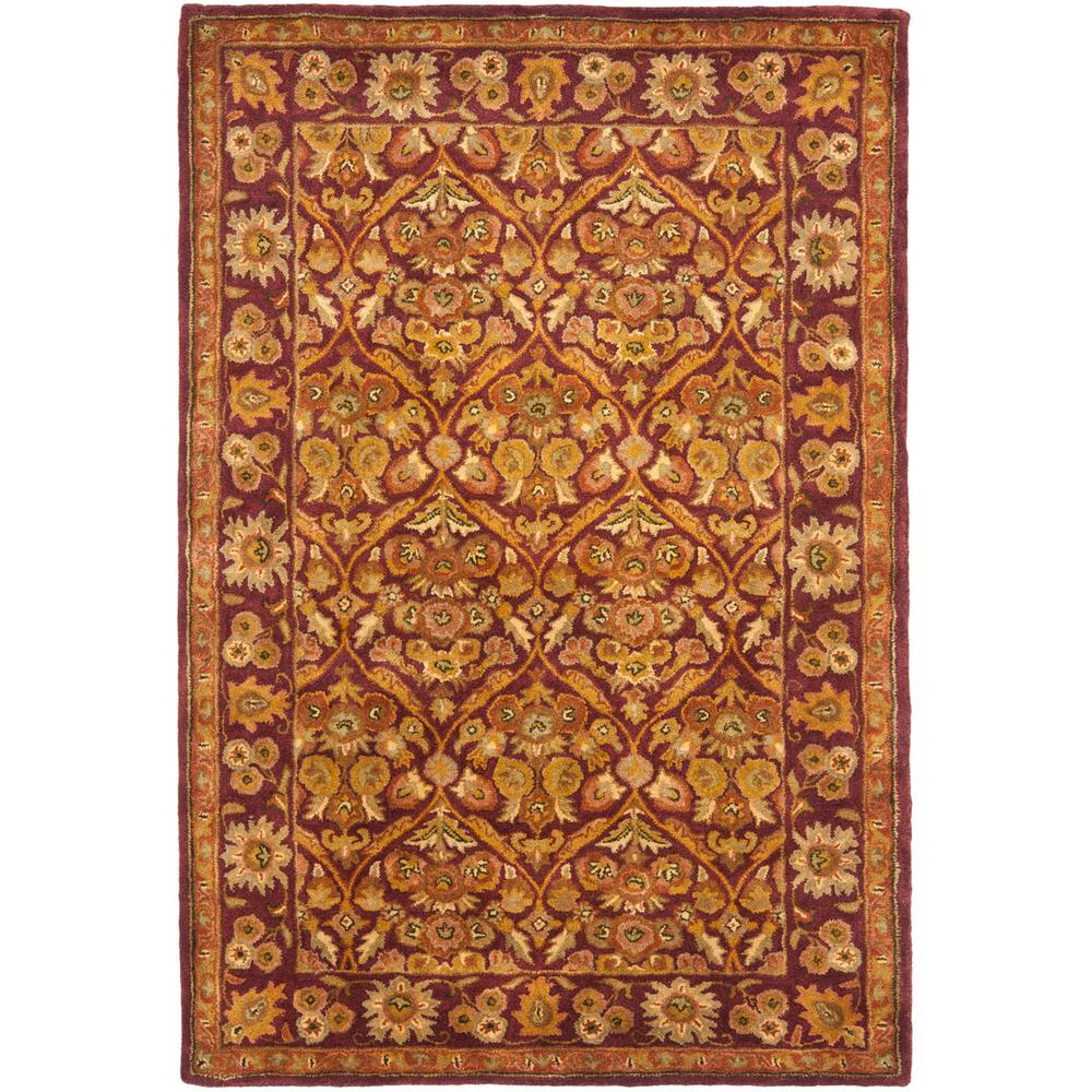 ANTIQUITY, WINE / GOLD, 4' X 6', Area Rug, AT51A-4