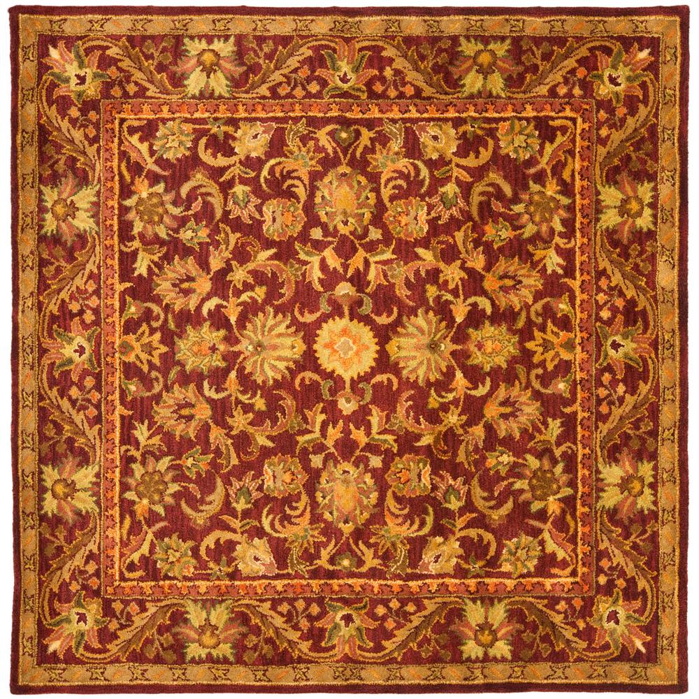 ANTIQUITY, WINE / GOLD, 6' X 6' Square, Area Rug