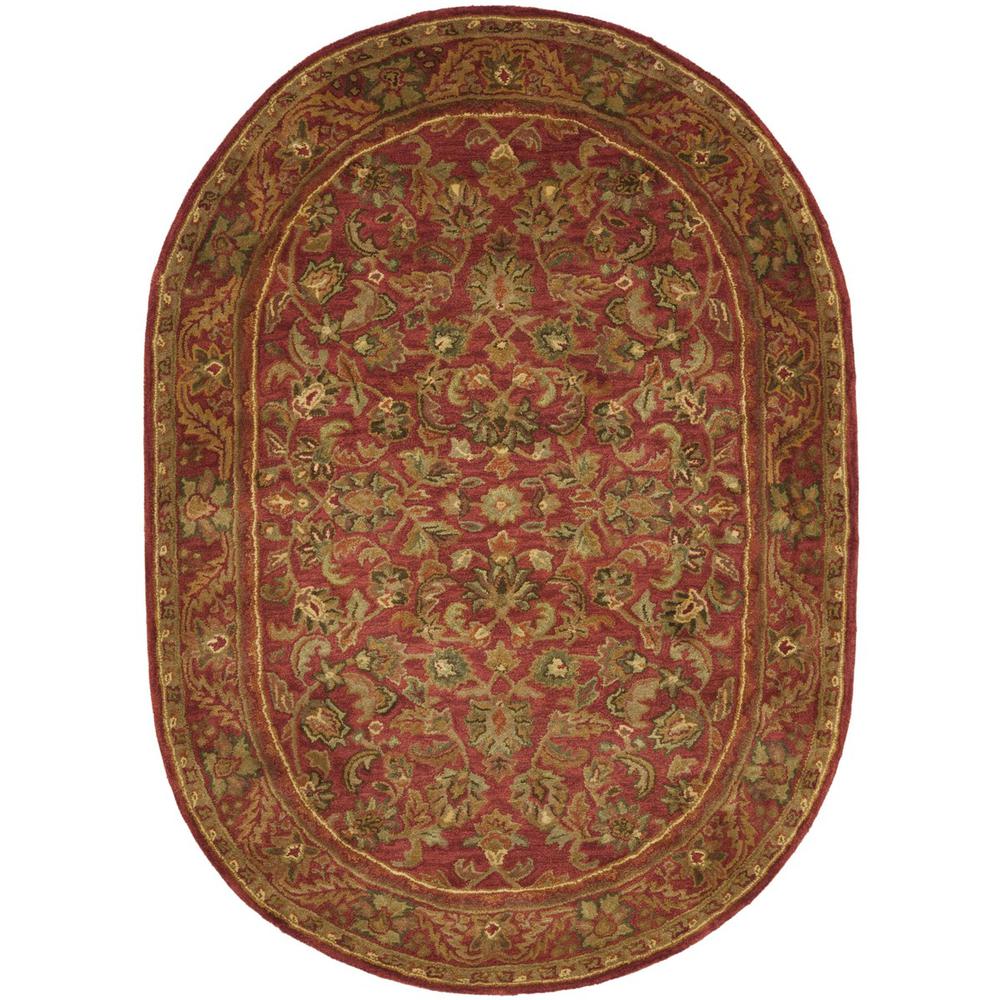 ANTIQUITY, RED / RED, 4'-6" X 6'-6" Oval, Area Rug
