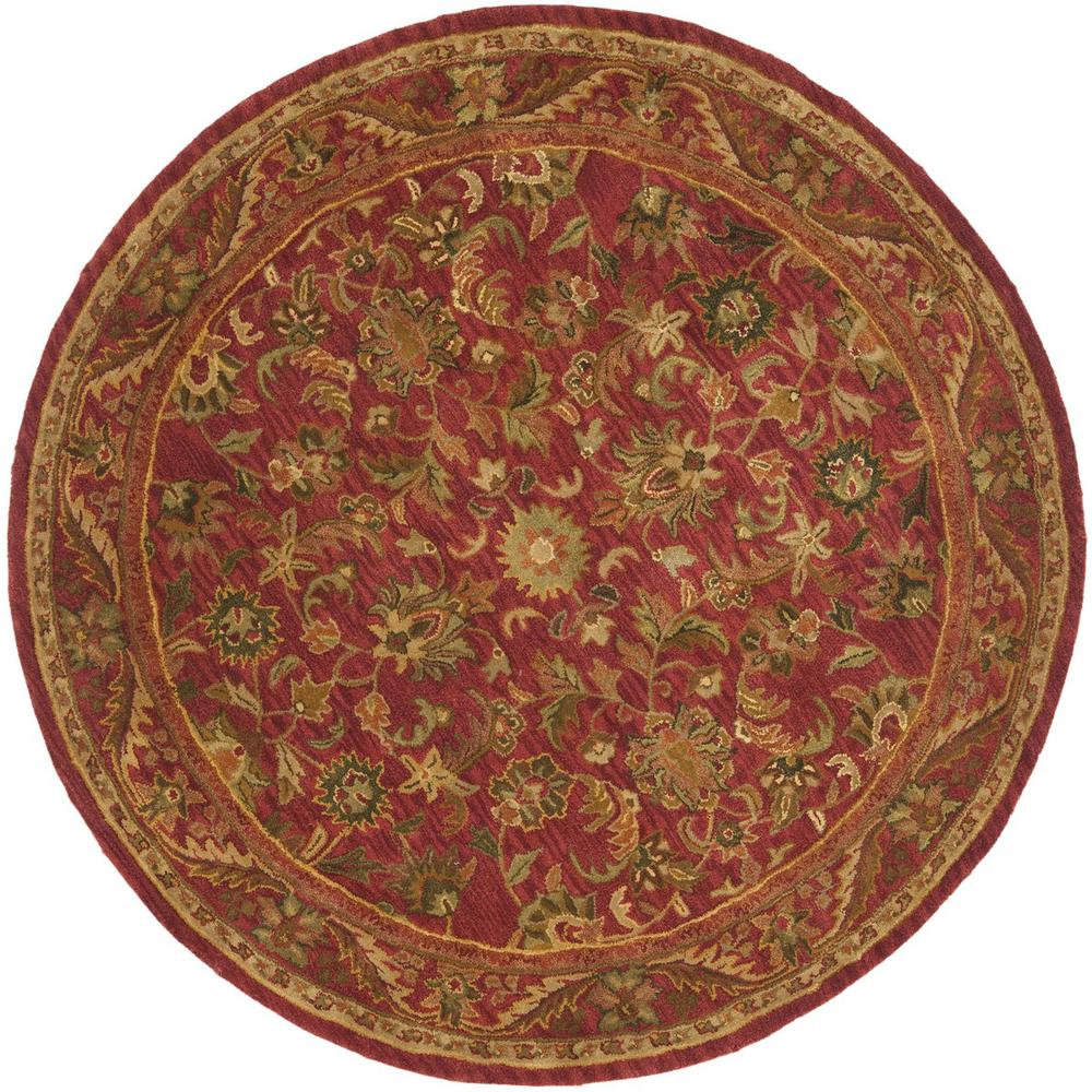 ANTIQUITY, RED / RED, 3'-6" X 3'-6" Round, Area Rug