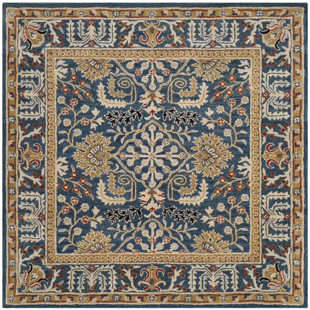Antiquity Palmette Border Hand-Tufted Wool Rug - Dark Blue / Multi
