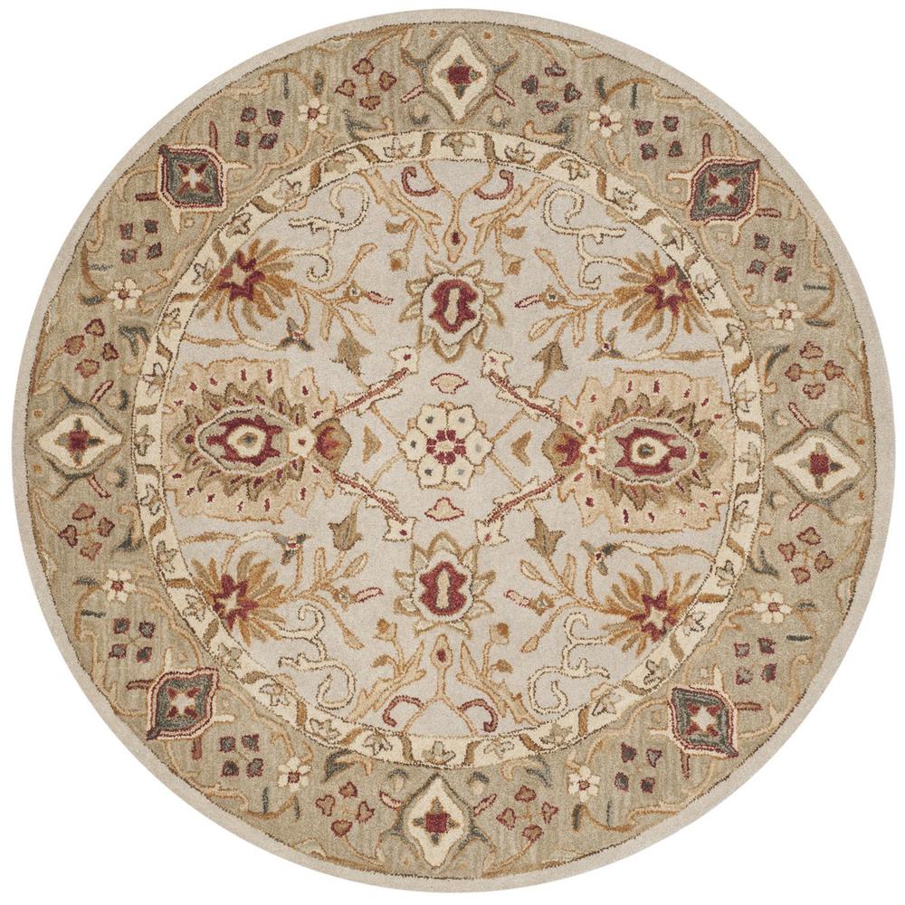 ANTIQUITY, GREY BEIGE / SAGE, 6' X 6' Round, Area Rug
