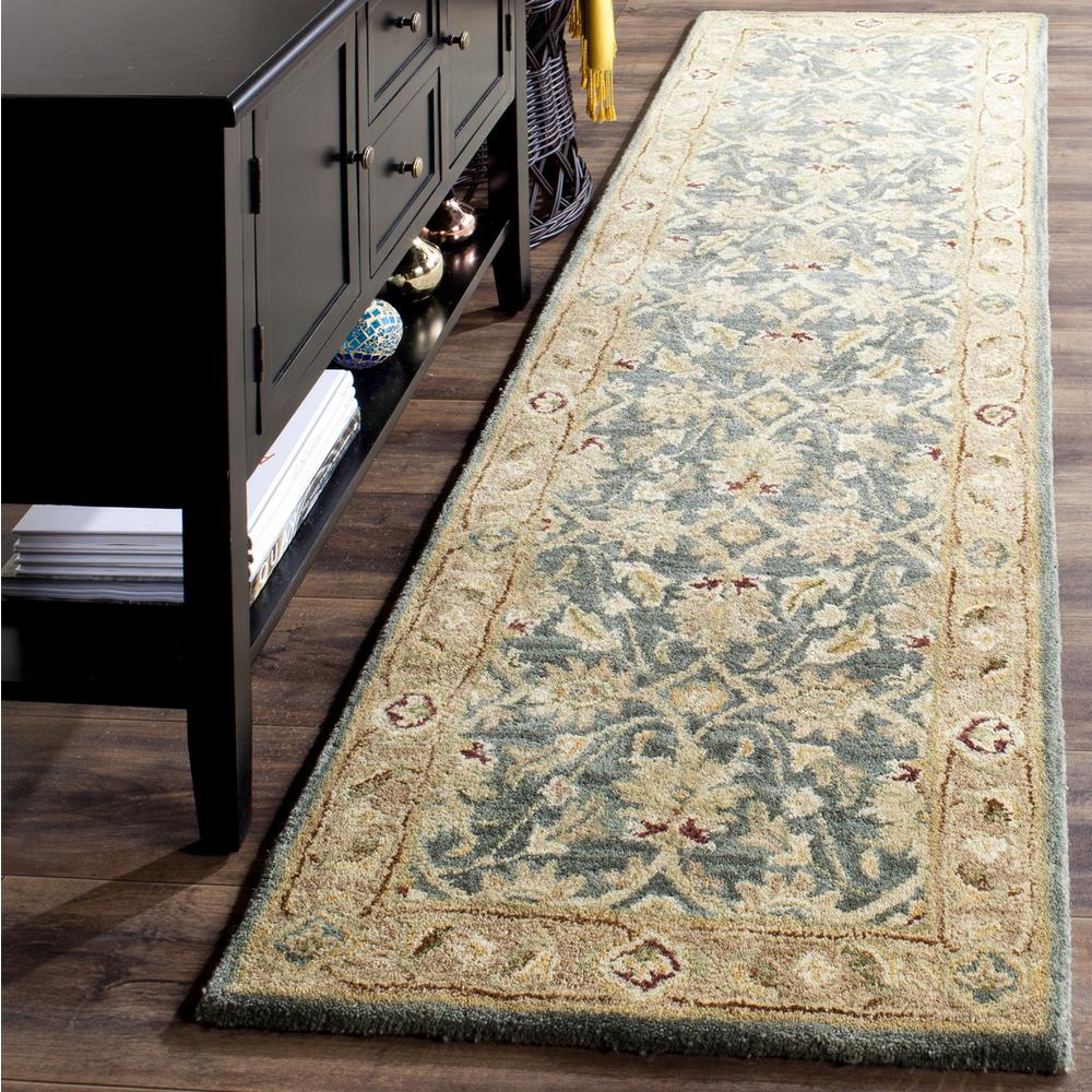 ANTIQUITY, TEAL BLUE / TAUPE, 2'-3" X 10', Area Rug