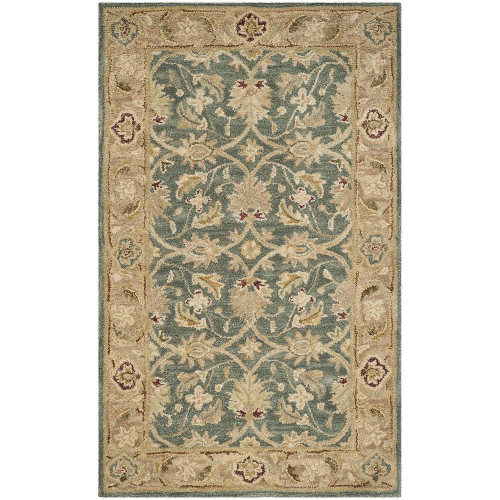 ANTIQUITY, TEAL BLUE / TAUPE, 3' X 5', Area Rug