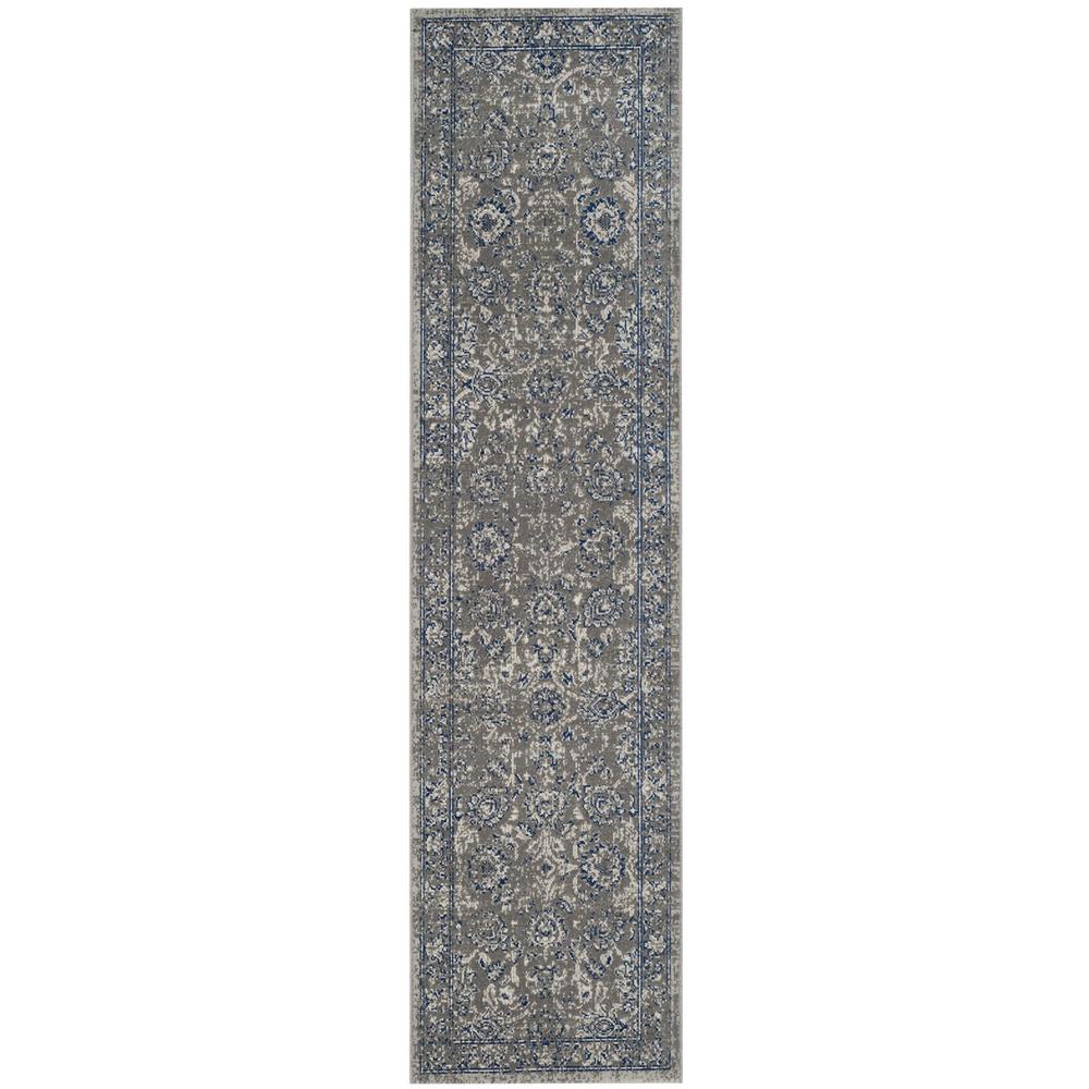 ARTISAN, DARK GREY / BLUE, 2'-2" X 8', Area Rug