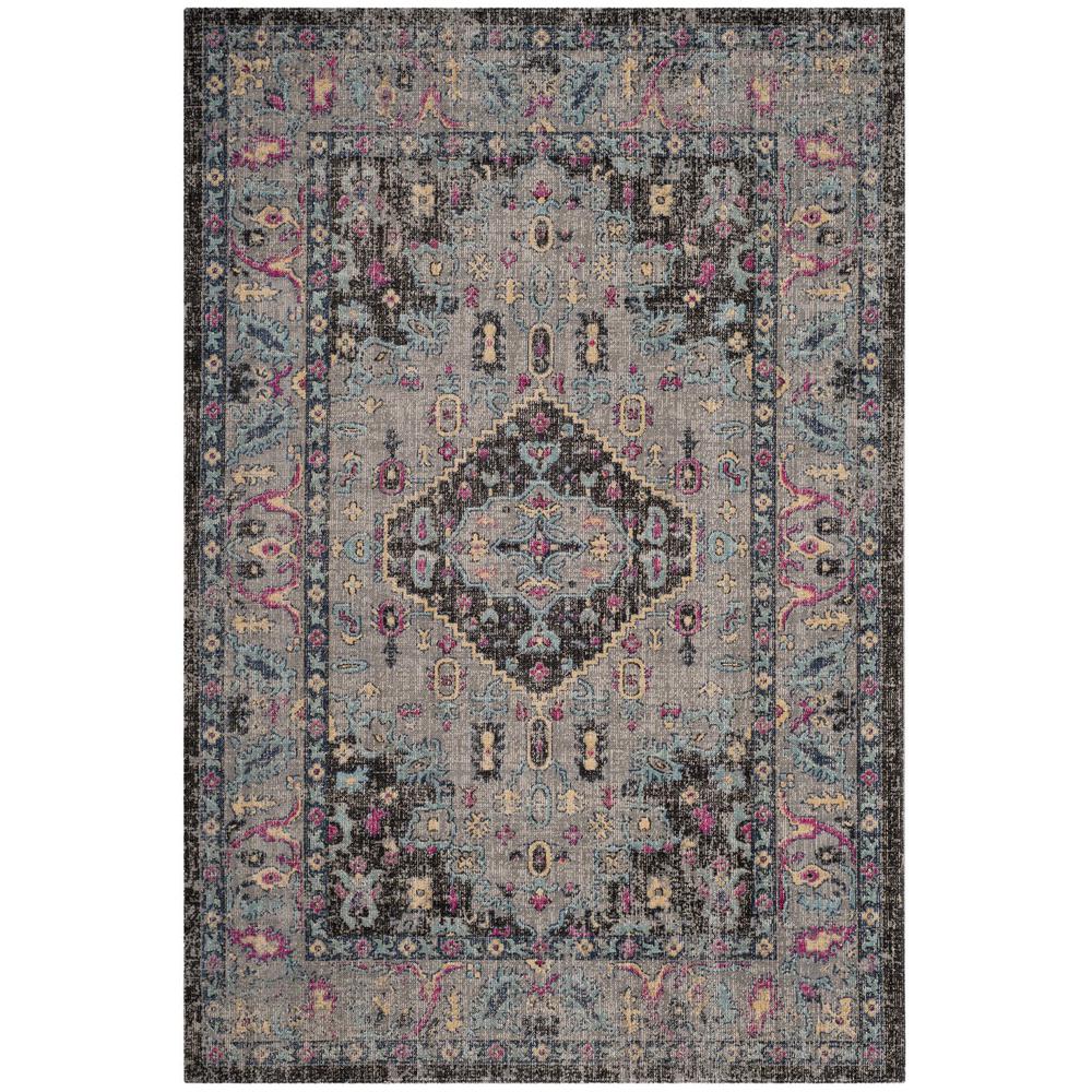 ARTISAN, LIGHT GREY / BLACK, 5'-1" X 7'-6", Area Rug, ATN512S-5
