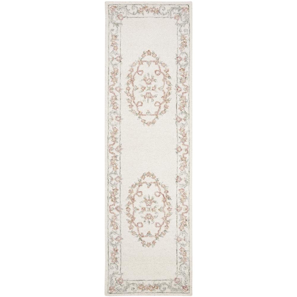 AUBUSSON, IVORY / PINK, 2'-3" X 8', Area Rug