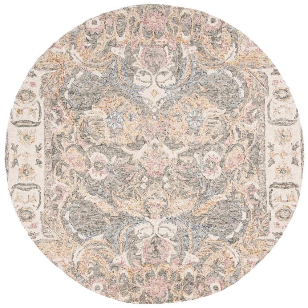 AUBUSSON, IVORY / SAGE, 6' X 6' Round, Area Rug