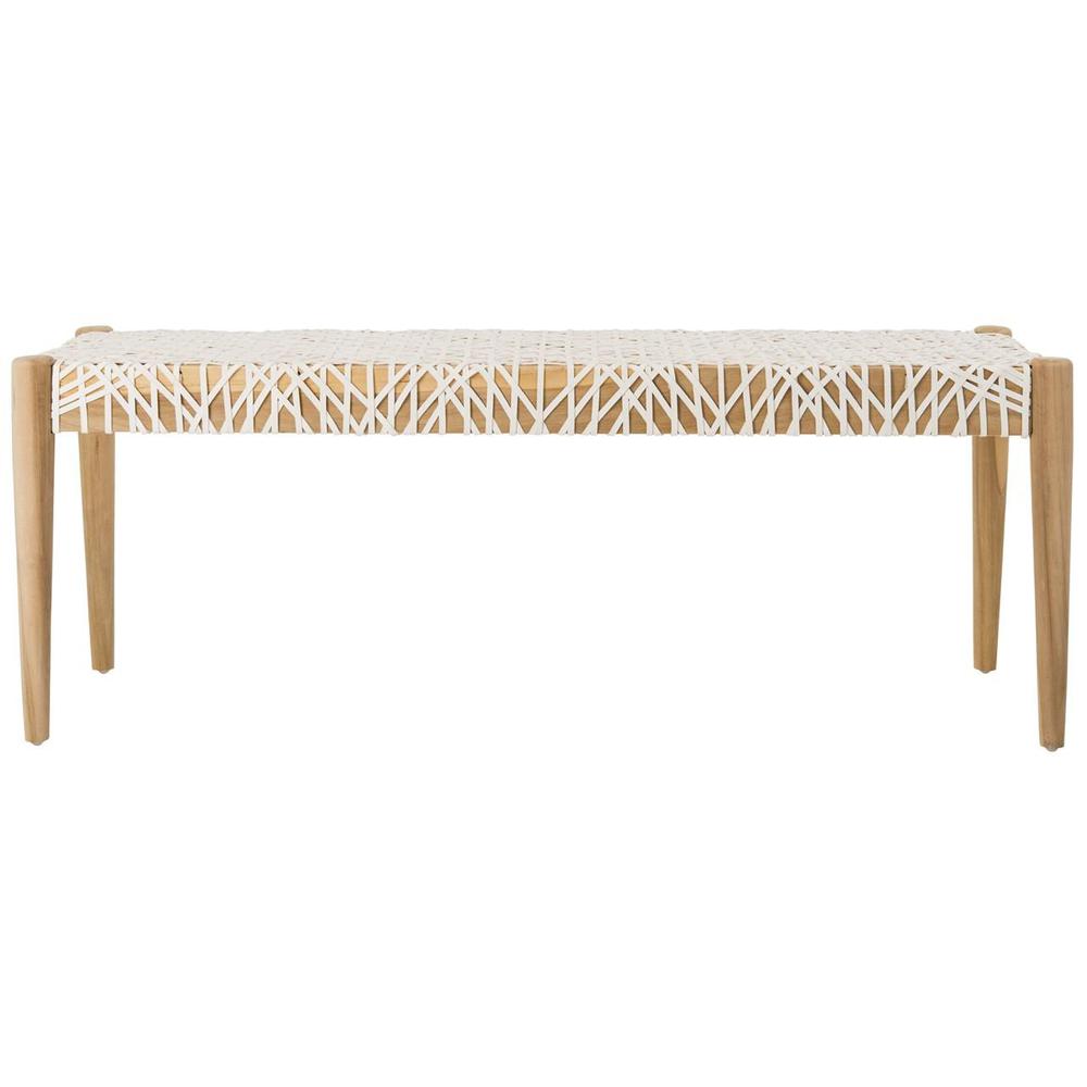 BANDELIER LEATHER WEAVE BENCH