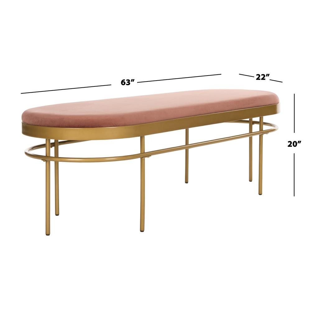 Sylva Oval Bench, Dusty Rose/Gold