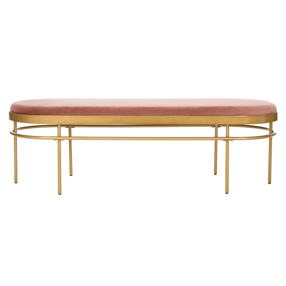 Sylva Oval Bench, Dusty Rose/Gold