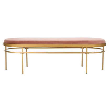 Sylva Oval Bench, Dusty Rose/Gold