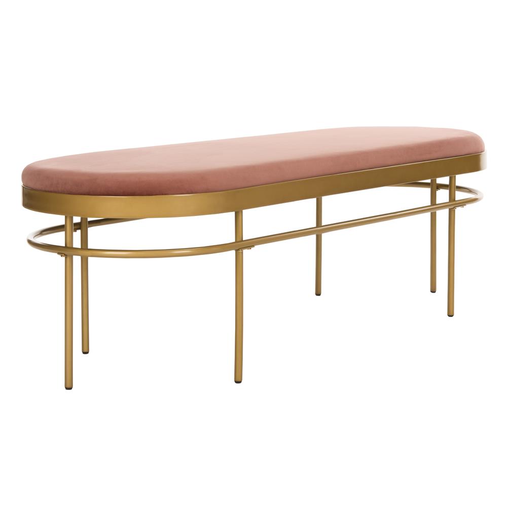 Sylva Oval Bench, Dusty Rose/Gold