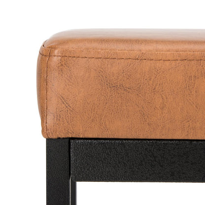 Chase Faux Leather Bench, Brown
