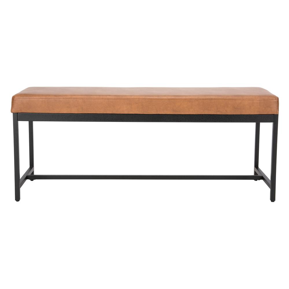 Chase Faux Leather Bench, Brown