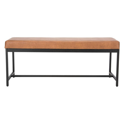Chase Faux Leather Bench, Brown