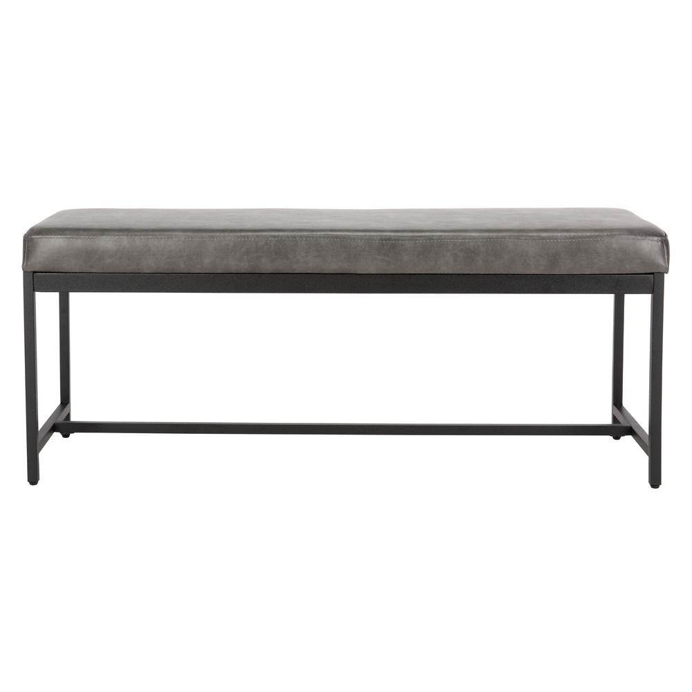 Chase Faux Leather Bench, Grey