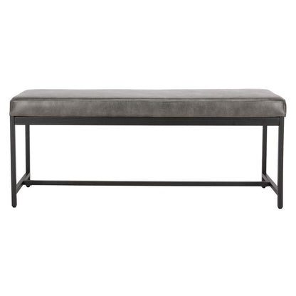Chase Faux Leather Bench, Grey